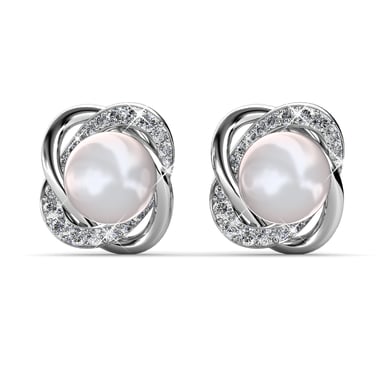 Pendientes Simply Pearl - Plata y Cristal