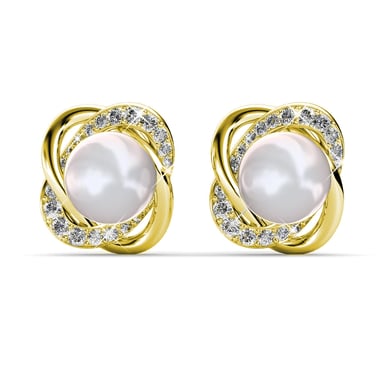 Pendientes Simply Pearl - Oro y Cristal