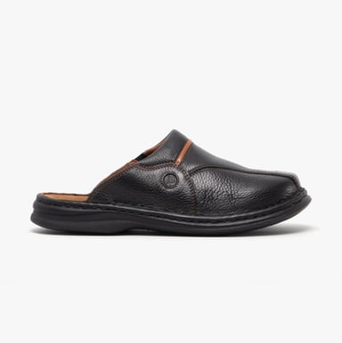 Josef Seibel Klaus Mules de cuero para hombre Negros/cognac