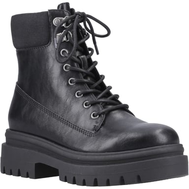Botas de media caña negras de mujer con tacón de imitación de cuero Rocket Dog Danie