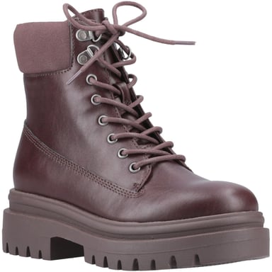 Botas de Media Pantorrilla con Tacón para Mujer en Cuero Sintético Marrón Oscuro Rocket Dog Danie