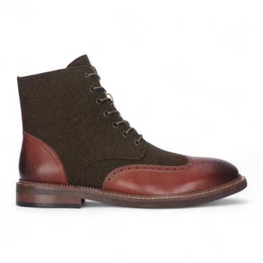 Botines de piel brogue marrón caqui para hombre de Justin Reess - Clifford