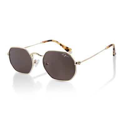 Gafas de sol polarizadas rectangulares retro doradas De-Gamme - Napoli