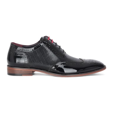 Zapatos brogue de charol negro para hombre de Justin Reess - Flynn