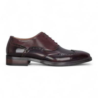 Zapatos formales brogue de charol color vino para hombre de Justin Reess - Harry
