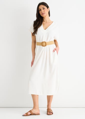 Vestido blanco Air Flow Belted Oversized