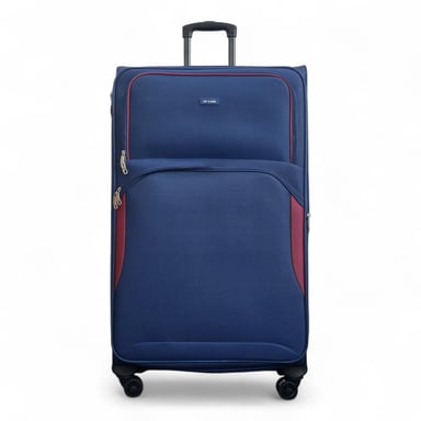 Maleta extensible azul marino suave extragrande de 8 ruedas, ligera, para viaje