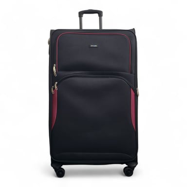 Maleta extensible, suave, negra, extragrande, ligera, de 8 ruedas, para viaje