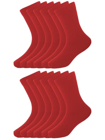 Paquete de 12 calcetines escolares rojos para niños