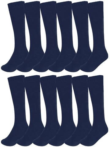Lote de 12 calcetines altos lisos para niños