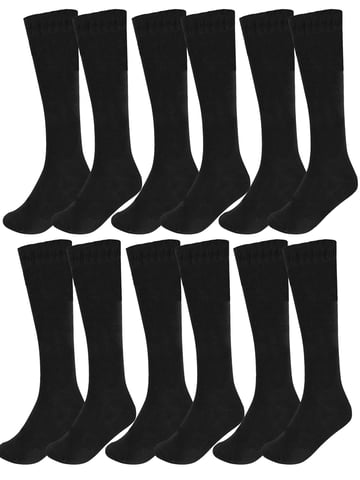 Lote de 12 calcetines altos lisos para niños