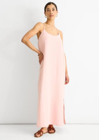 Blush Strappy Cross Back Airflow Vestido oversize