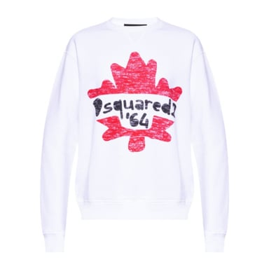Sudadera Blanca Maple Leaf 64 De Dsquared2