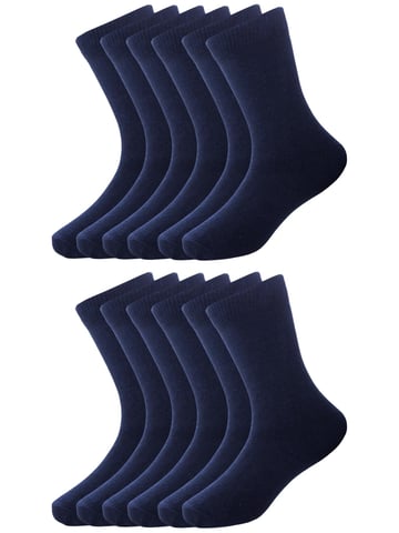 Paquete de 12 calcetines escolares azules para niños