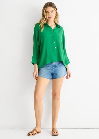 Blusa de Kimono Verde Medio