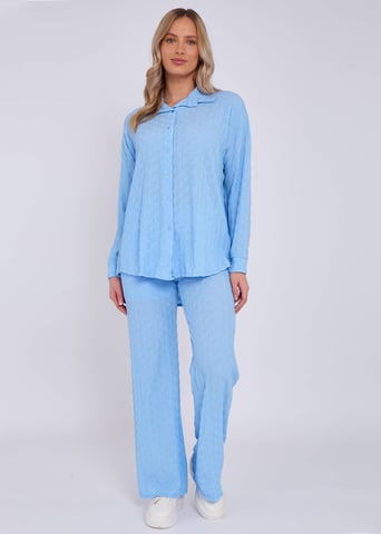 Camisa azul cielo de manga larga con textura
