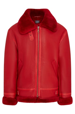 Chaqueta de aviador de piel de oveja roja B3 Bomber RAF para hombre - Wyndham