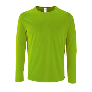 SOLS Mens Sporty Long Sleeve Performance T-Shirt (Neon Green)