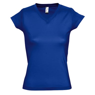 SOLs Womens/Ladies Moon V Neck Short Sleeve T-Shirt (Royal Blue)