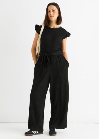 Mono elástico negro con volante y cintura elástica