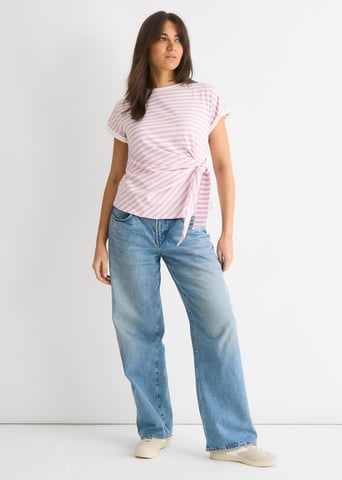 Top lila de rayas elásticas