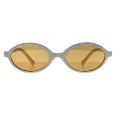 Miu Miu Naranja Blanco Ovalado para Mujer con Espejo Interno Plateado MU04ZS