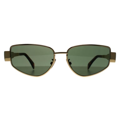 Celine Cat Eye Womens Shiny Endura Gold Green Metal Triomphe CL40293U