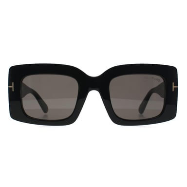 Tom Ford Cuadrado Mujer Gris Negro Brillante con Espejo Claro Brigitta FT1188