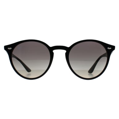 Ray-Ban Redondas Unisex Negro Pulido Gris Gradiente 2180