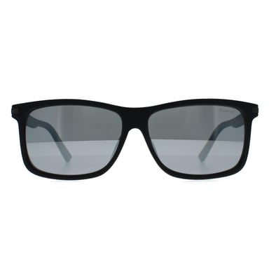Polaroid Rectangle Mens Black Grey Silver Mirror Polarized PLD 2075/S/X
