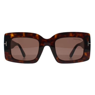 Tom Ford Cuadrado Mujer Brillante Habana Oscuro Marrón Claro Brigitta FT1188