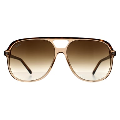 Ray-Ban Cuadradas Hombre Habana Pulido Sobre Transparente Marrón Claro Gradiente Bill RB2198