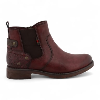 Botines Chelsea Mustang burdeos para mujer