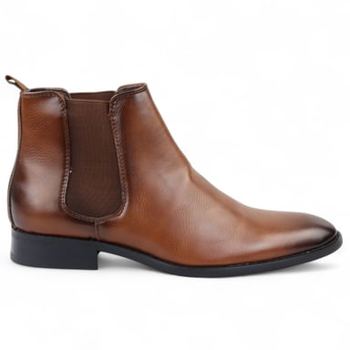 Botines Chelsea sin cordones para oficina para hombre en color tostado