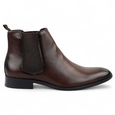 Botines Chelsea marrones sin cordones para oficina para hombre