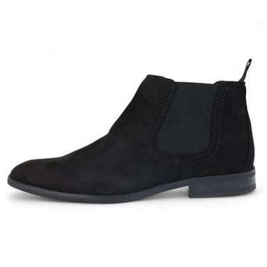 Botas Chelsea de ante negro para hombre, sin cordones y forradas en piel auténtica