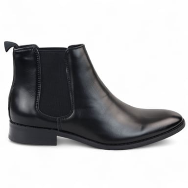 Botines Chelsea negros sin cordones para oficina para hombre