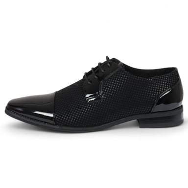 Zapatos Oxford formales Derby de cuero negro para hombre