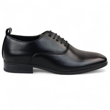 Zapatos Oxford Derby clásicos negros con cordones para hombre