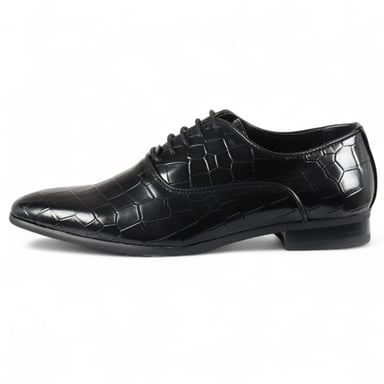 Zapatos Oxford Derby negros clásicos con cordones para hombre