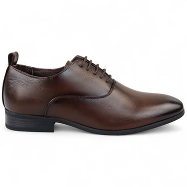 Zapatos Oxford Derby clásicos marrones con cordones para hombre