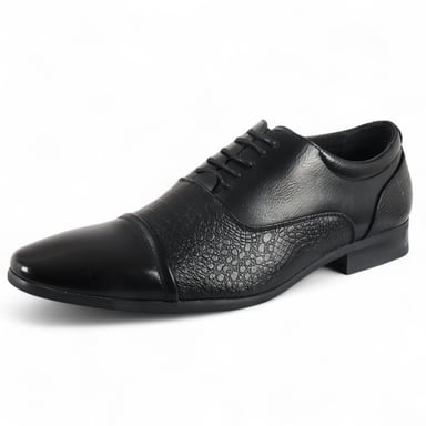 Zapatos formales brogue clásicos negros con cordones para hombre