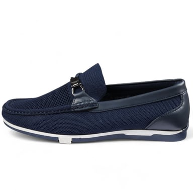 Mocasines transpirables y ligeros de malla azul marino para hombre