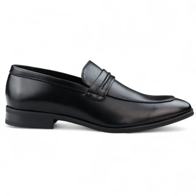 Mocasines negros sin cordones para hombre con forro de cuero