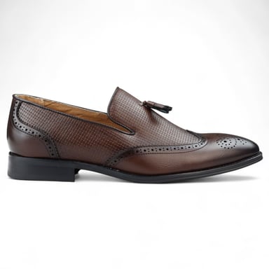 Mocasines marrones con borlas para hombre, zapatos de vestir elegantes sin cordones