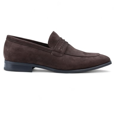 Mocasines elegantes sin cordones de ante marrón para hombre