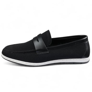 Mocasines negros transpirables y ligeros sin cordones para hombre