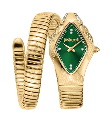 Reloj Just Cavalli para mujer de acero inoxidable 316L con diseño de serpiente
