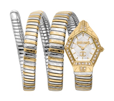 Reloj Just Cavalli para mujer de acero inoxidable 316L con diseño de serpiente