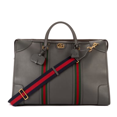 Gucci Bauletto Duffle XL en Gris Piel de becerro